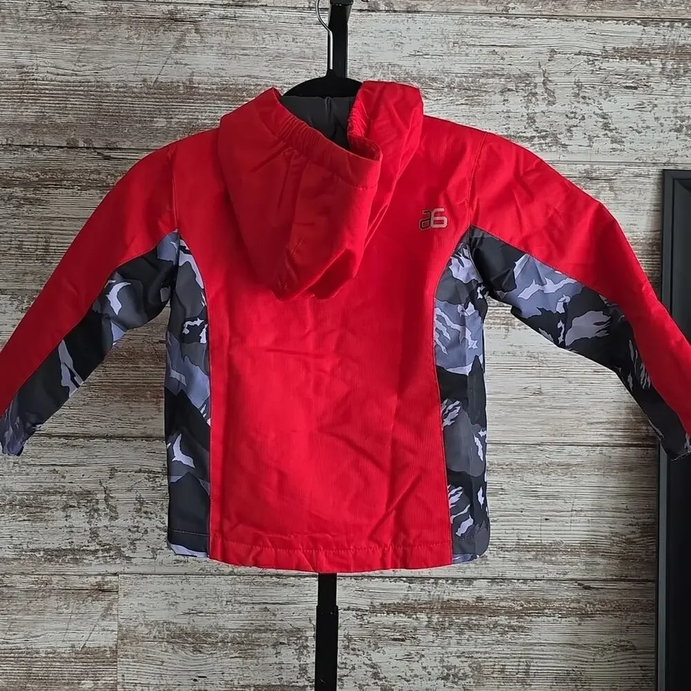 Arctix Insulated Red Grey and Camouflage Winter Hooded Coat Kids Size 3T NWT